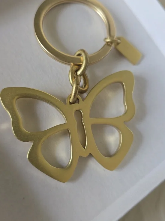 Coach Gold Butterfly Key Ring with Coach Pen 2 Fer NWOT - Picture 3 of 8